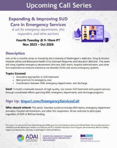 <span class="tribe-events-members-only-tag">Members Only</span>SESSION CANCELED: External Webinar: Expanding and Improving SUD Care in Emergency Services